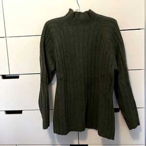 J Crew, 100% wool sweater, size S, forest green